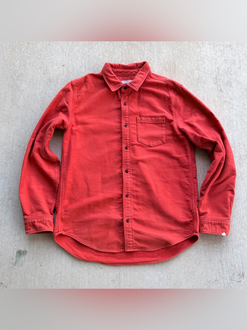 Outerknown Chroma Blanket Shirt Men Size Medium Red Button Up